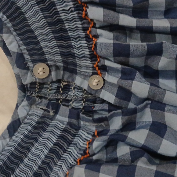 Classic whimsy pumpkin  check pattern one piece blue 18 months. - Picture 3 of 9